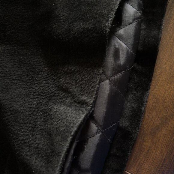 Vintage Retro BUM Equipment 2XL Black Genuine Suede Leather Jacket 90s Y2K Coat - Picture 12 of 15